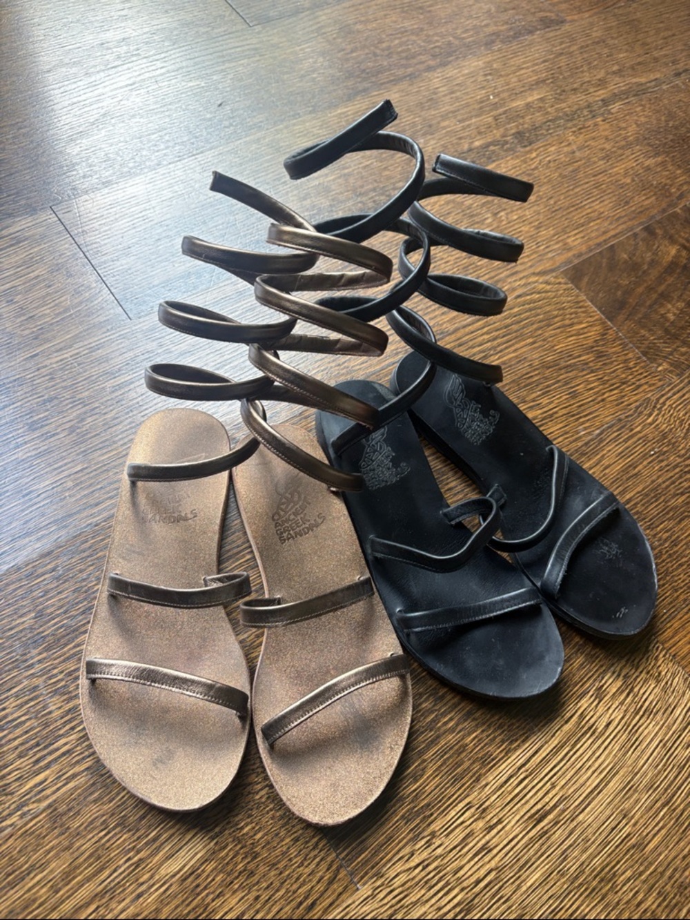 Ancient Greek gladiator ankle wrap sandals
Size - 37
2 pairs